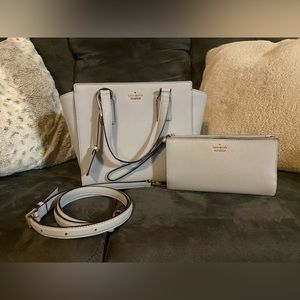Kate Spade New York very light blue matching purse and wallet